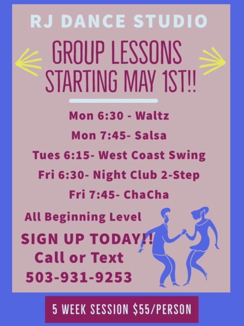 Classes start this Monday, May 1st! Sign up today!!