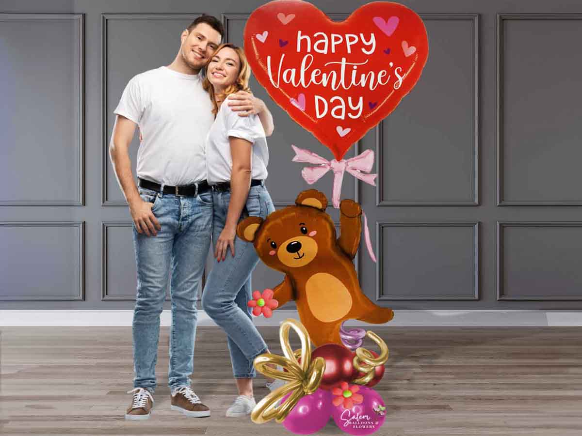 Valentine's Day Balloon & Flower