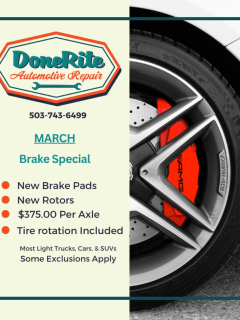 We are running a brake special this month, call
