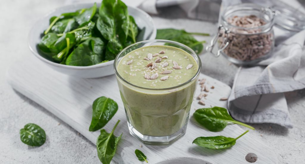 Spinach in smoothie