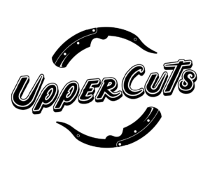 The Uppercuts logo featuring two barbering sheers framing the name "UpperCuts"