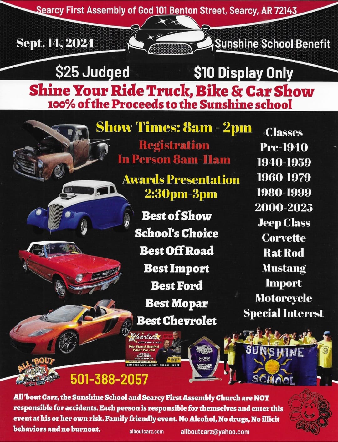 Shine Your Ride: Local Car Show to Benefit the Sunshine School in Searcy