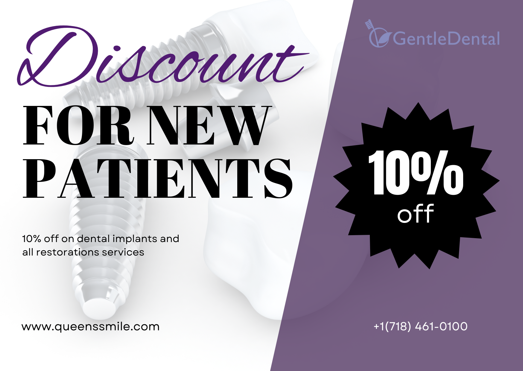 Image Based offer named Gentle Dental in Queens offers a discount..