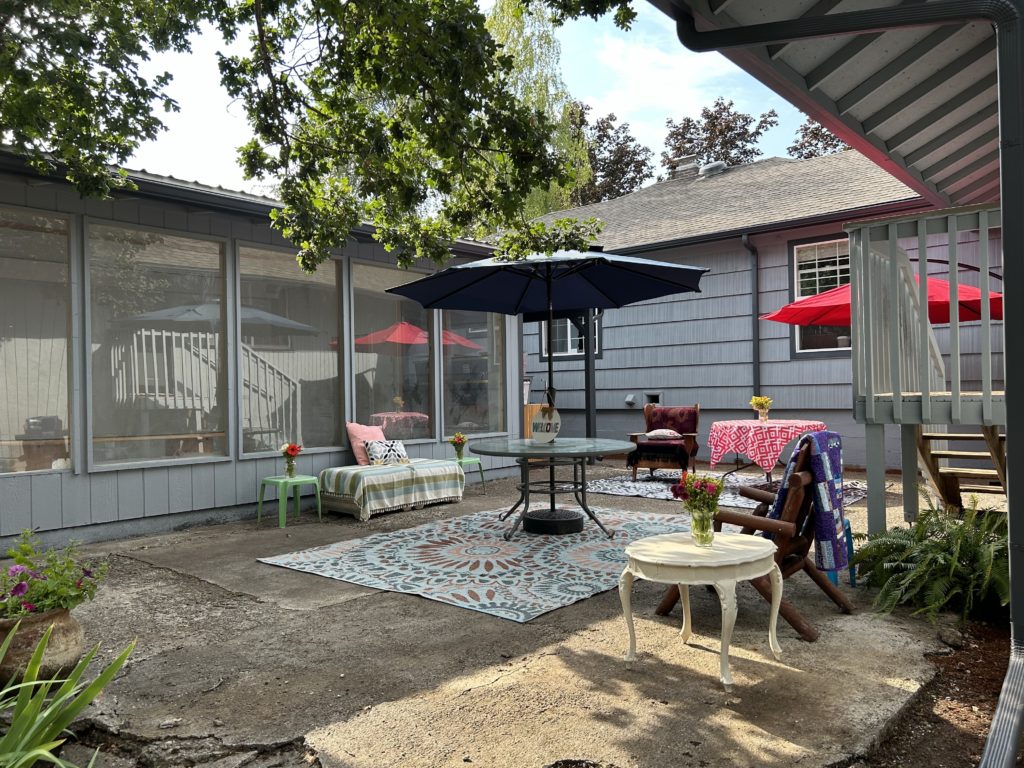 Back patio area at Women at the Well Grace House