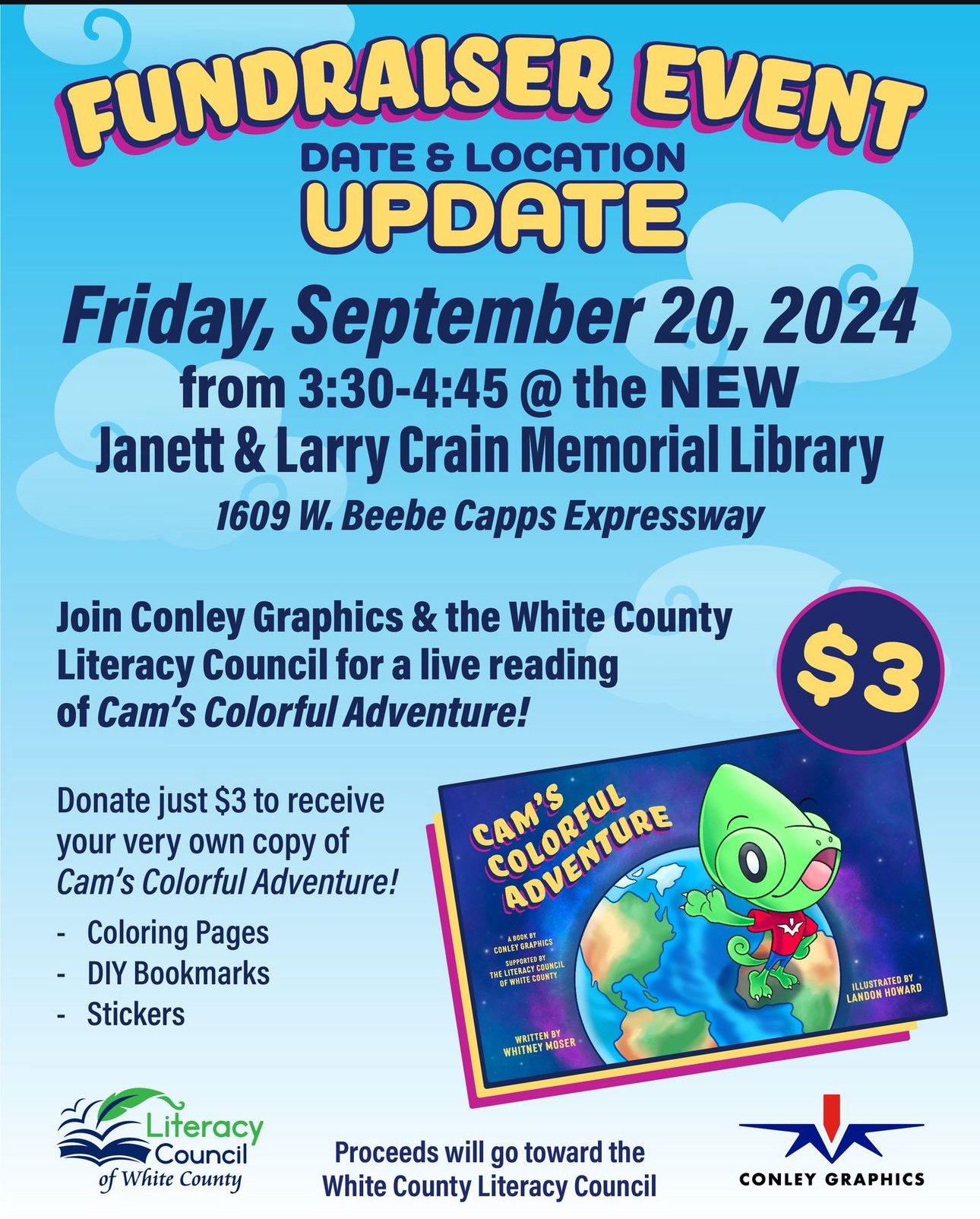 Join Conley Graphics and the White County Literacy Council for a Fun-Filled Fundraiser!