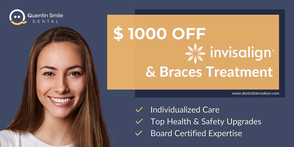 Image Based offer named Smile Brighter with Family Cosmetic & Implant Dentistry of Brooklyn: FREE Consultation + Up to $1000 Off INVISALIGN or Braces.