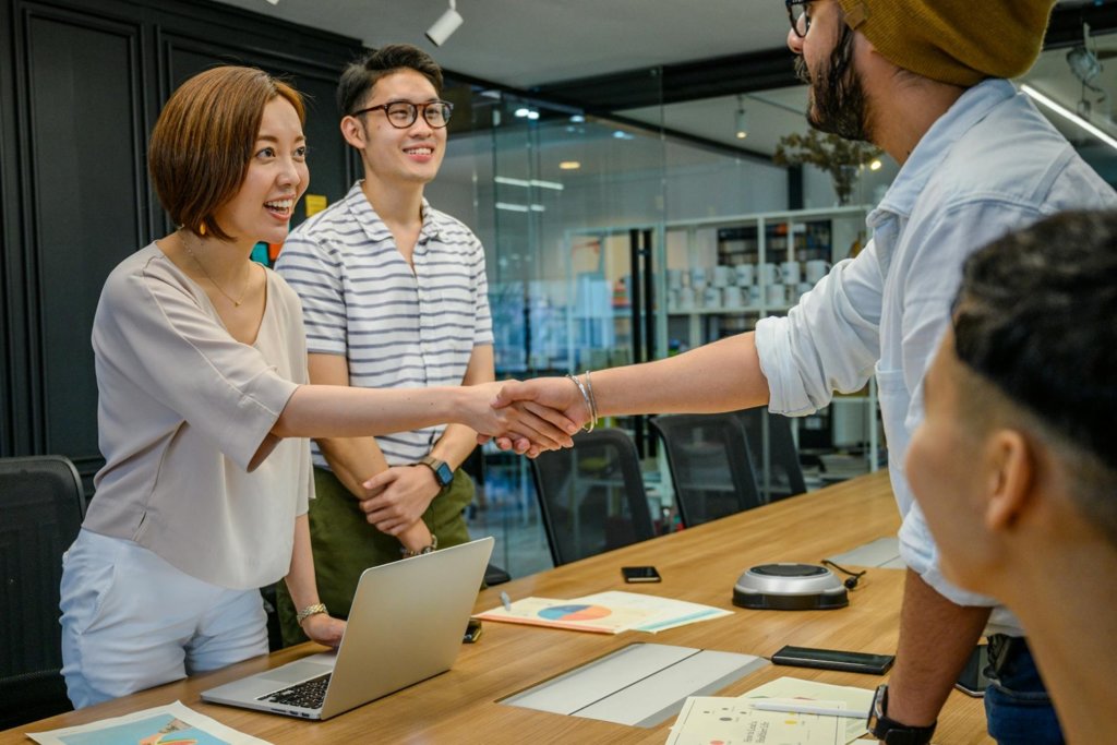 Business partners handshake