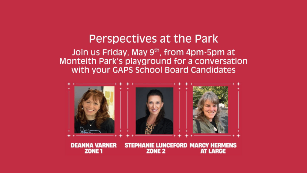 Perspectives at the Park – A GAPS School Board Candidate Conversation