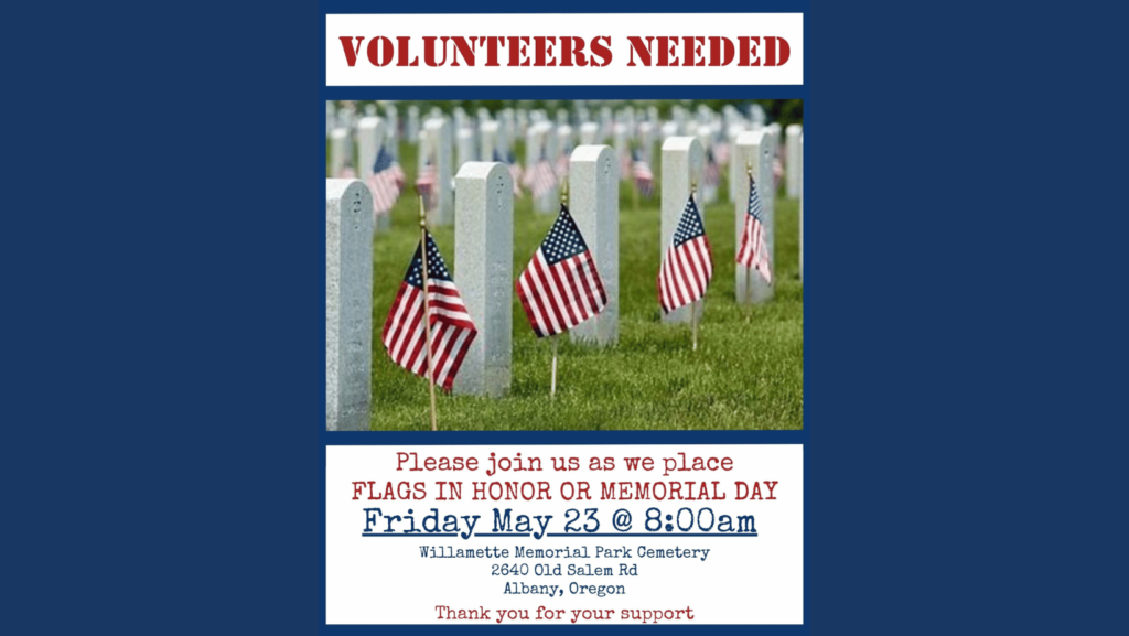 Flag Placement at Willamette Cemetery Albany OR