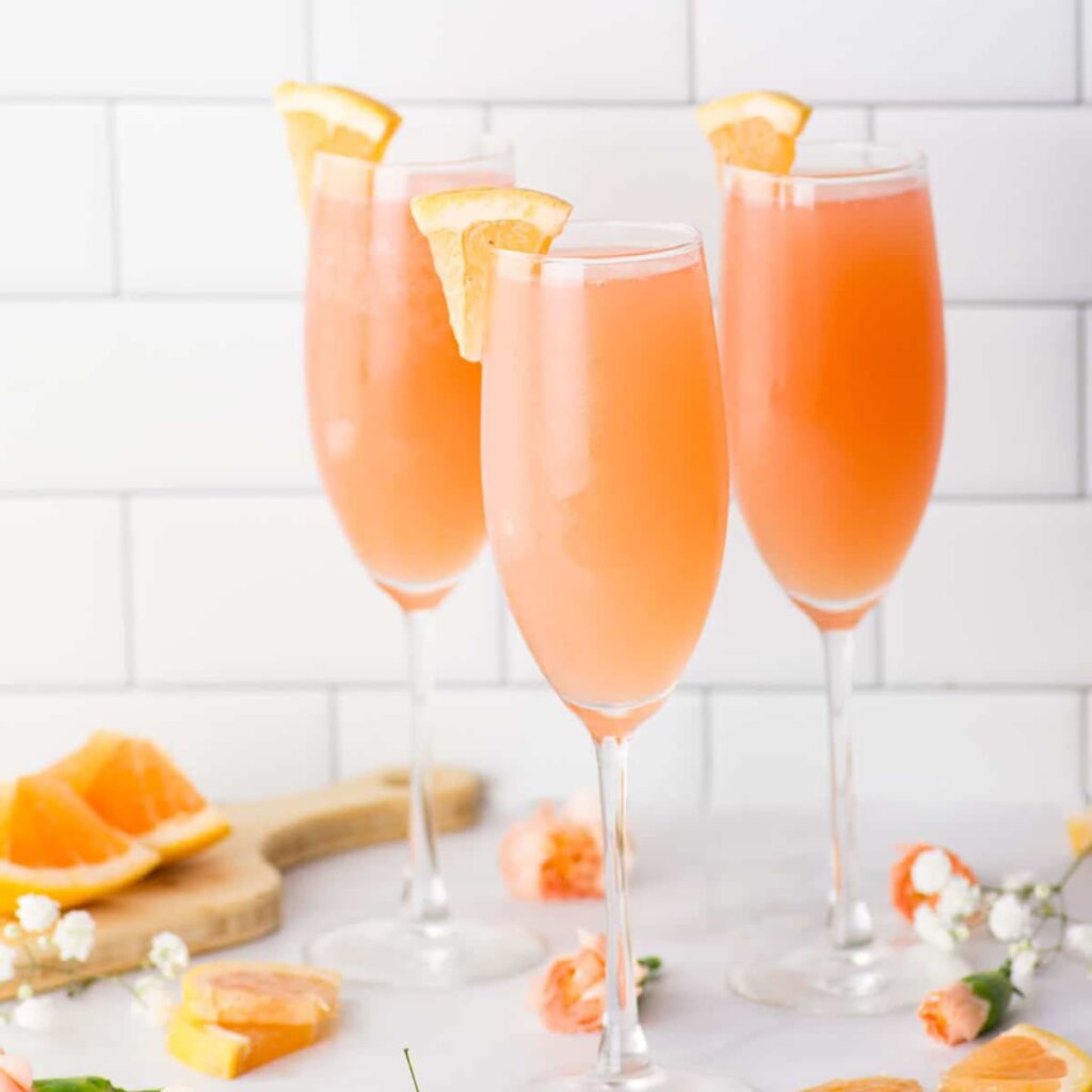 mimosas on white background