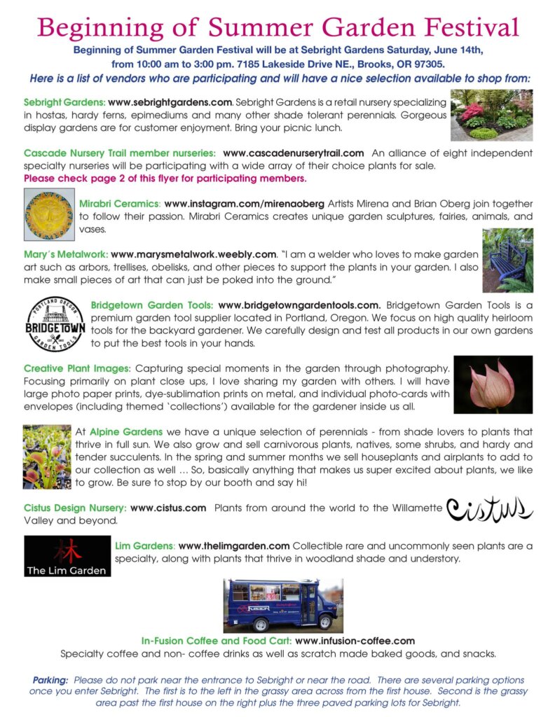 beginning of summer garden festival flyer
