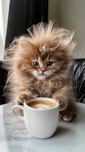 Kitten with coffee
