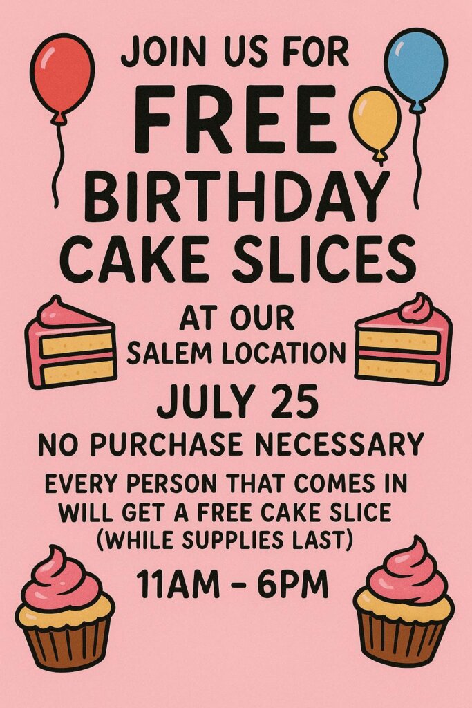 free birthday cake slices