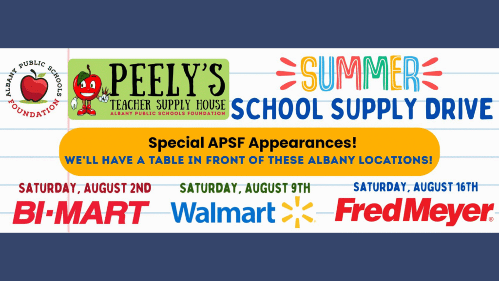 Peely’s Summer School Supply Drive – Drop-Off Day Albany OR