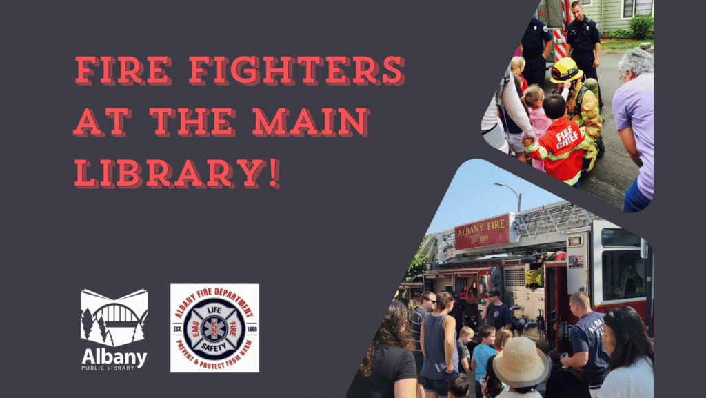 Fire Fighters at Main Library Albany OR