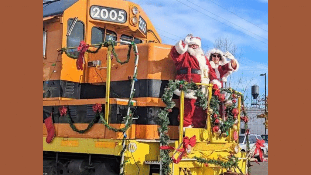 Santa Arrives by Train