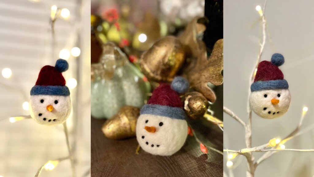 snowman needle felting