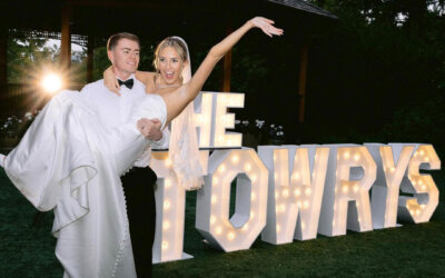 A beautiful wedding celebration filled with elegant details, glowing