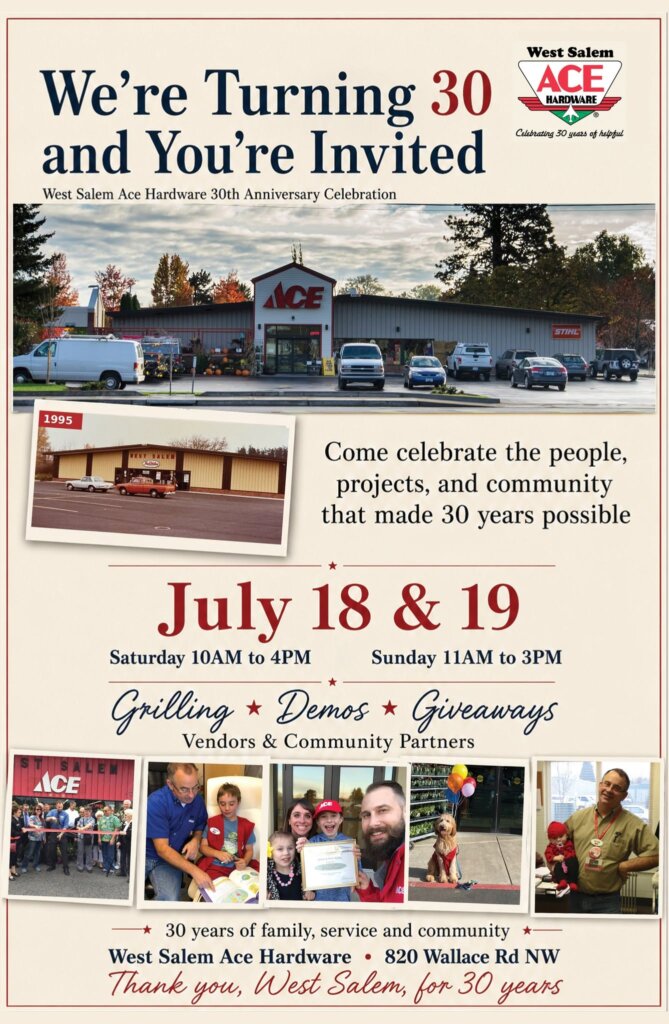 West Salem Ace Hardware 30th Anniversary Party