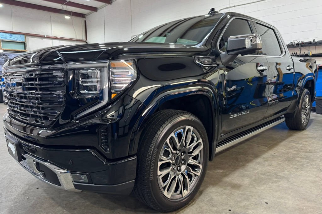 Dark automotive window tint demonstrating reduced visibility and increased privacy.