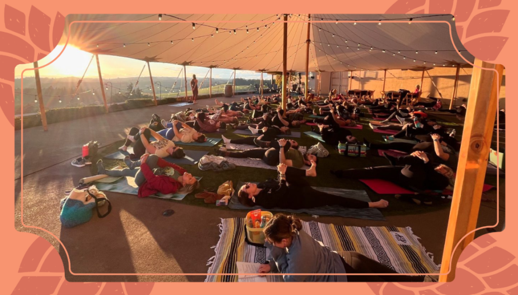 Yoga + Wine at Willamette Valley Vineyards