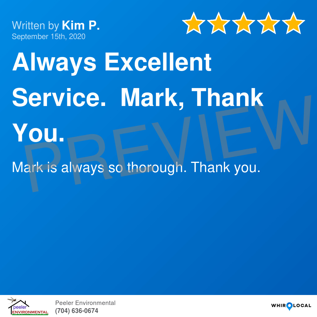 Always Excellent Service. Mark, Thank You. Peeler Environmental